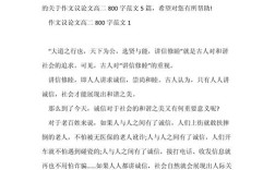 800字议论文高二