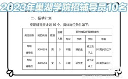 巢湖学院辅导员工资多少？待遇如何？