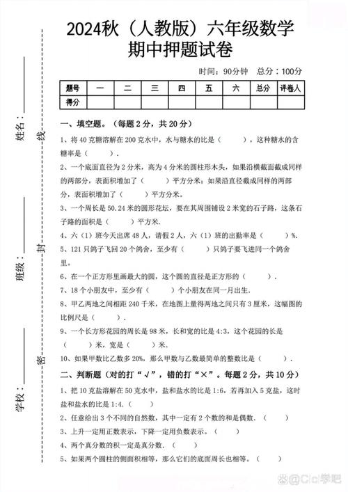 六年级数学辅导卷重点难点解析？-图2