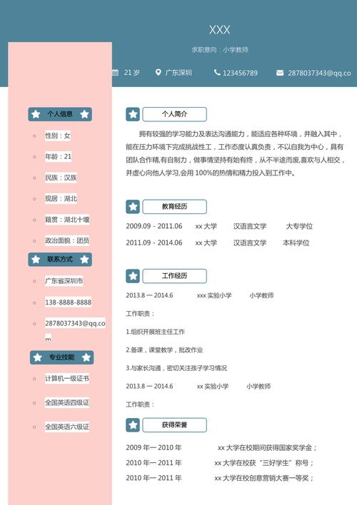 辅导员 简历模板-图2 辅导员 简历模板-图2