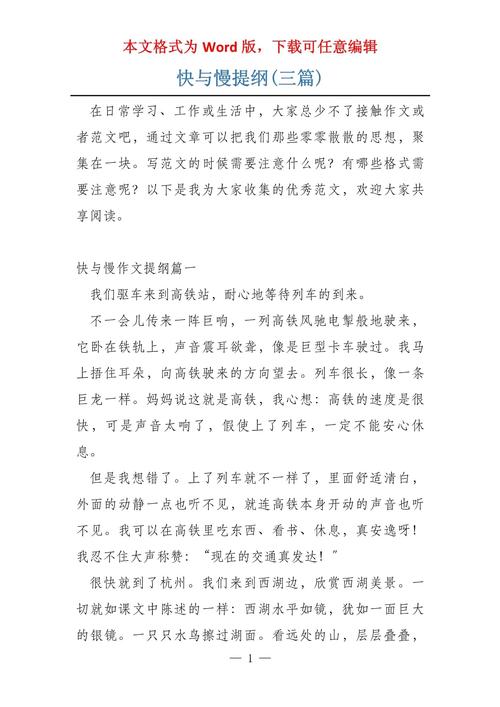 快与慢为题的议论文-图1