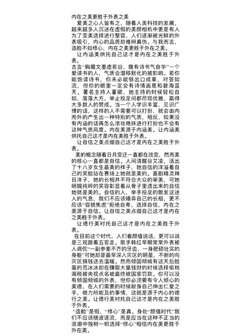 外在美和内在美议论文-图1