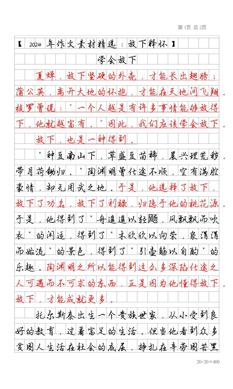 放下议论文素材-图1