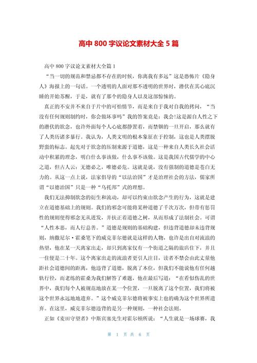 议论文800字如何准备才能高效？-图1